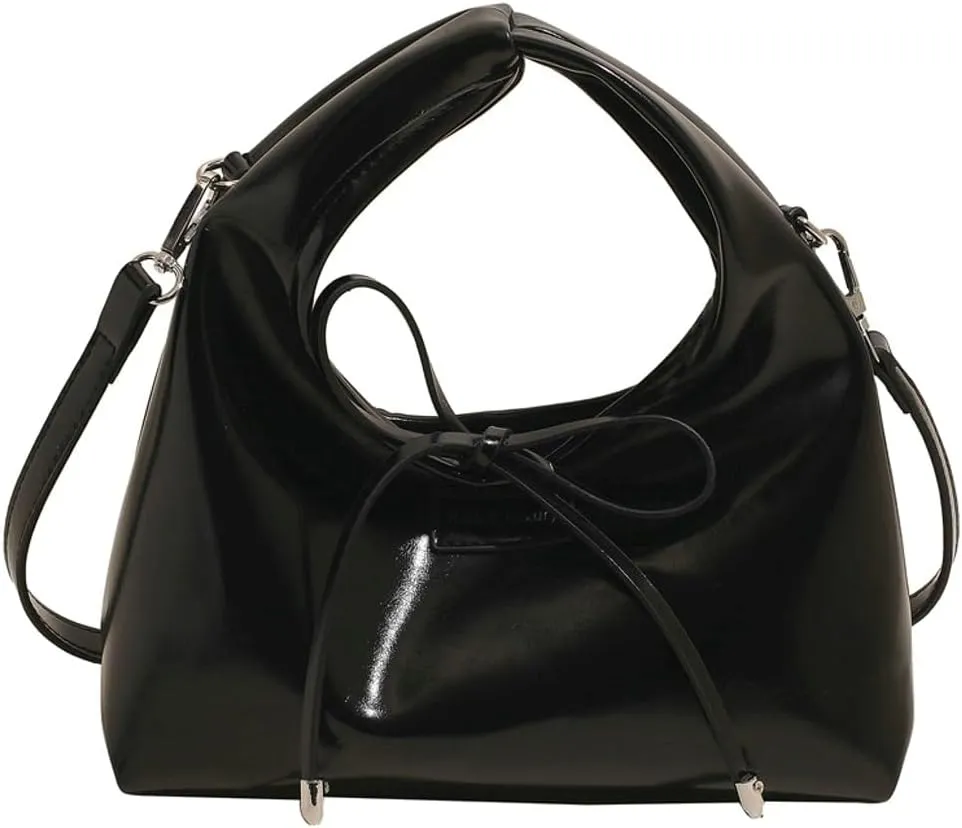 Bow Tie Lace Up Fashion Handbag Simple Women's Trendy Large Capacity Underarm Bag Work Travel Shoulder Bag 2025
