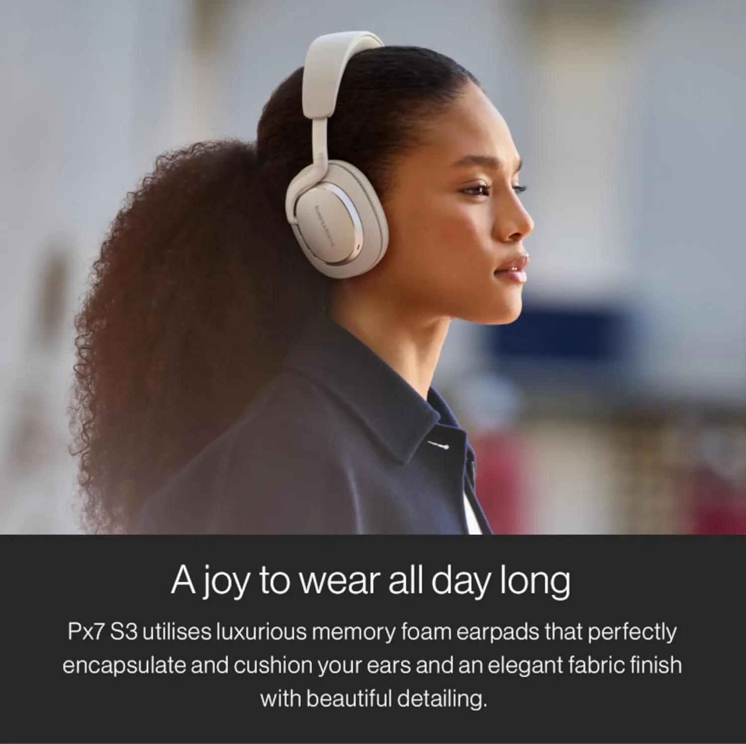 Bowers & Wilkins Px7 S3 Over-Ear Headphones, High-Resolution Sound, Comfortable Fit, Bluetooth, Active Noise Cancelling & Transparency Mode, 30-Hour Playtime, Quick Charge Support, Indigo Blue
