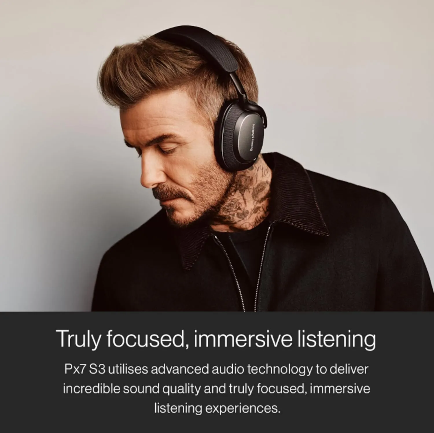 Bowers & Wilkins Px7 S3 Over-Ear Headphones, High-Resolution Sound, Comfortable Fit, Bluetooth, Active Noise Cancelling & Transparency Mode, 30-Hour Playtime, Quick Charge Support, Indigo Blue