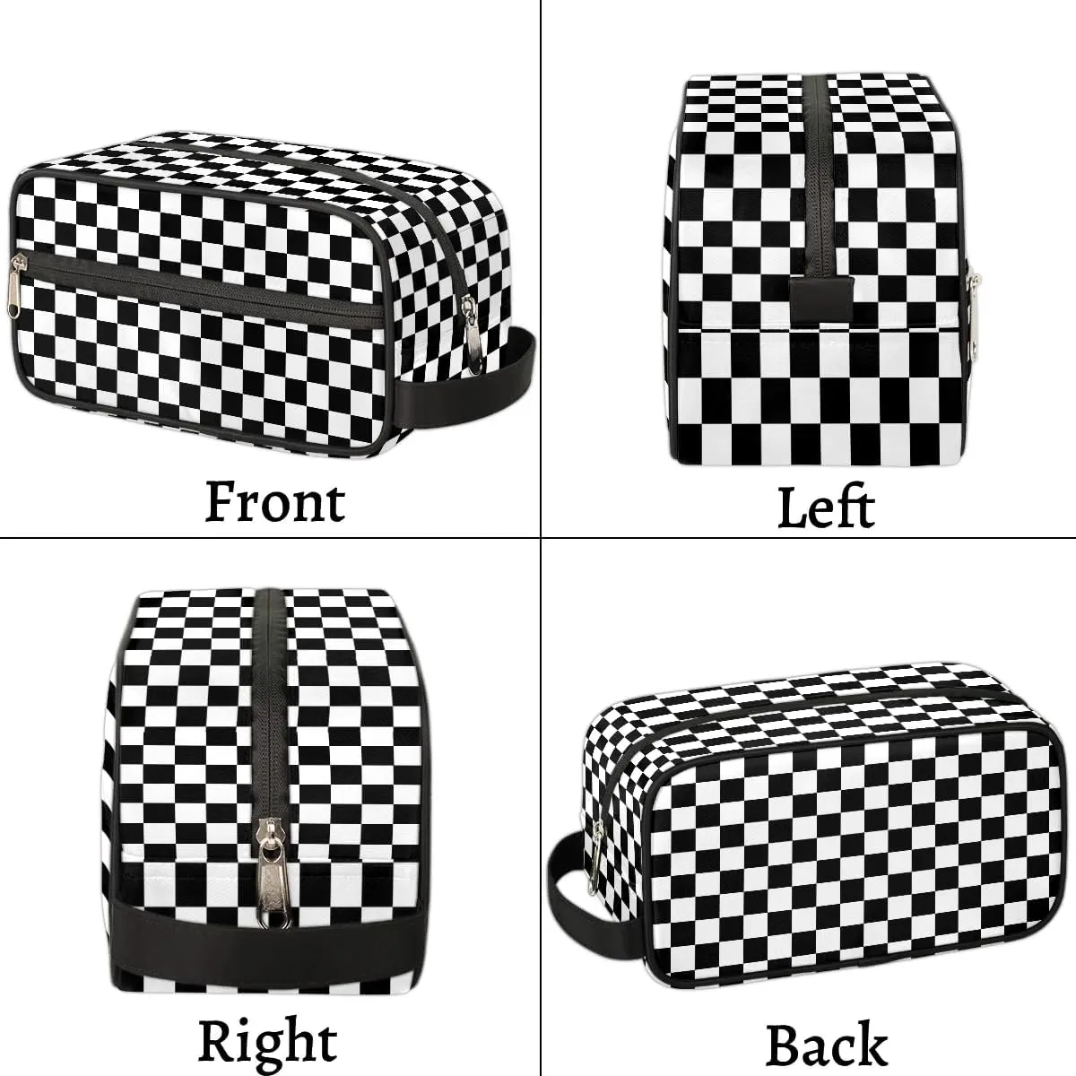 Boys Travel Toiletry Bag, Kids Waterproof Hanging Dopp Kit, Wash Bag with Large Capacity for Travel, Sports, Shower (Checkerboard Grid)