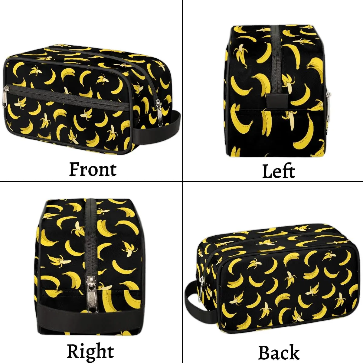Boys Travel Toiletry Bag, Kids Waterproof Hanging Dopp Kit, Yellow Banana Wash Bag with Large Capacity for Travel, Sports, Shower