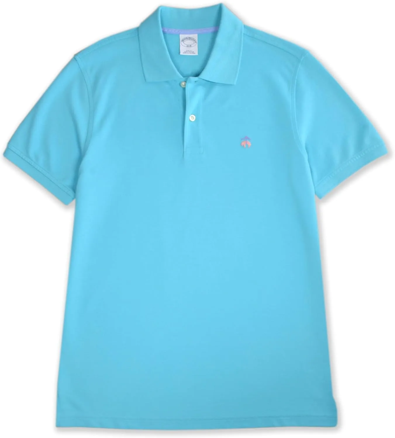 Brooks Brothers Mens Slim Fit Multi-Color Mesh Pique Cotton Short Sleeve Polo Shirt,