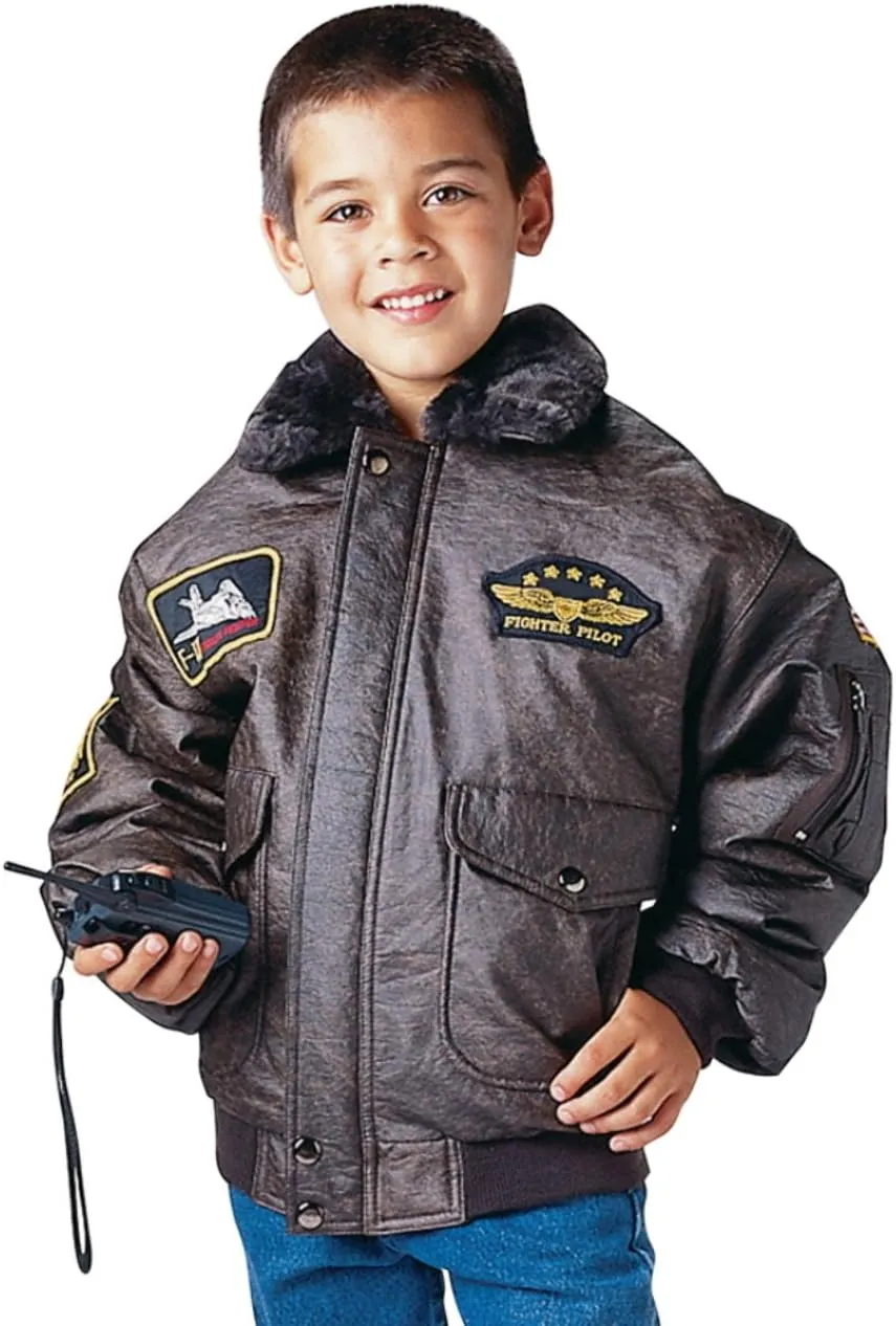 Brown WWII Aviator Kids Flight Jacket 7675 Size XS