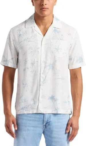 Buffalo David Bitton Men's Short Sleeve Printed Sandro Button Down Relaxed Shirt