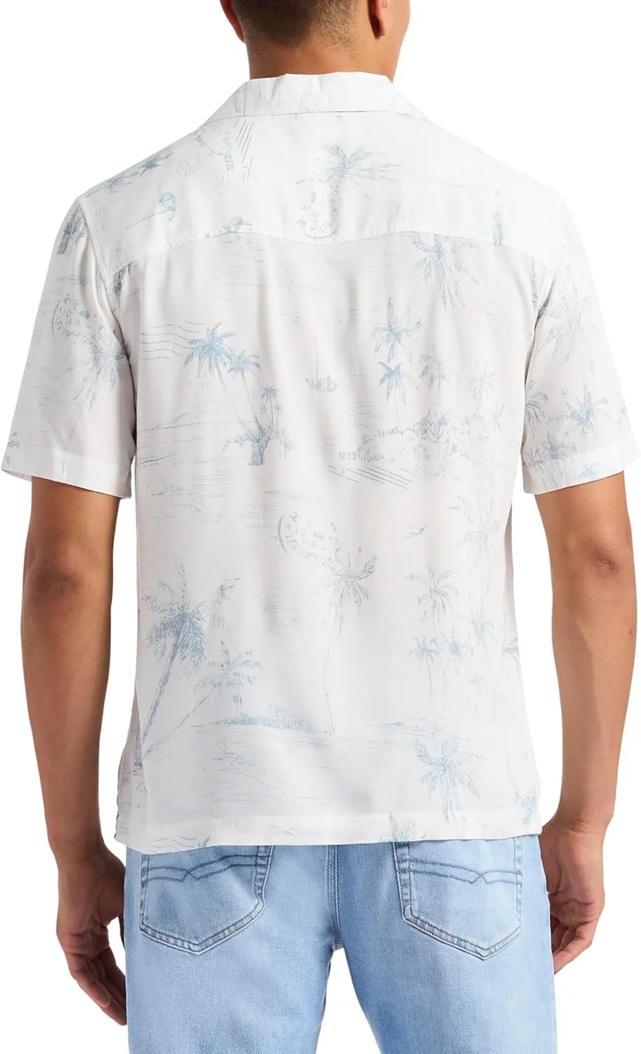 Buffalo David Bitton Men's Short Sleeve Printed Sandro Button Down Relaxed Shirt
