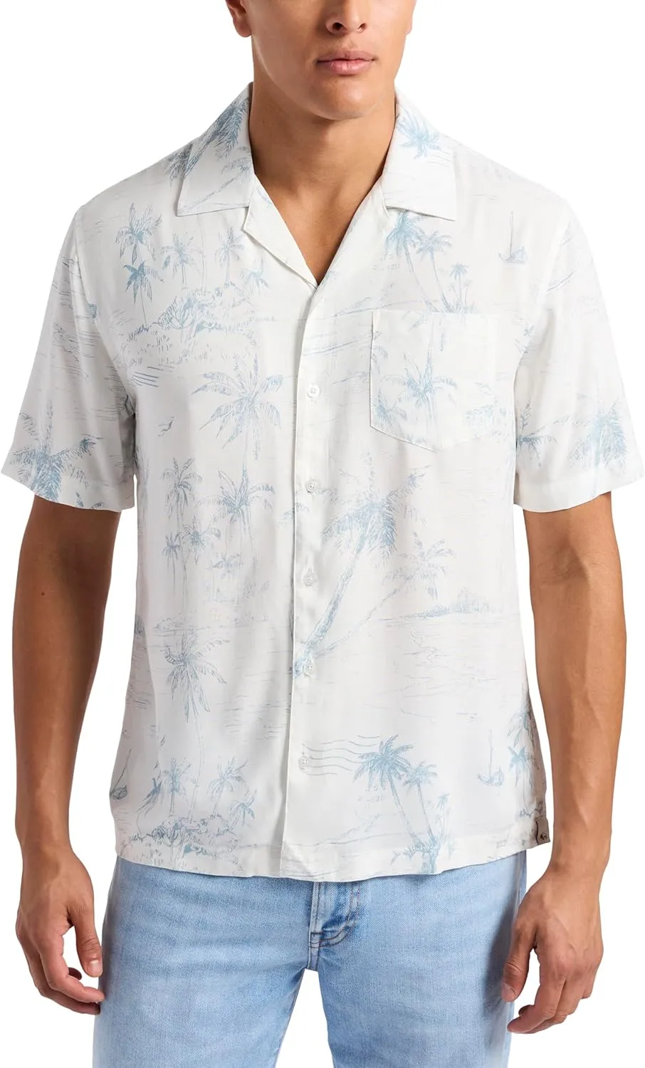 Buffalo David Bitton Men's Short Sleeve Printed Sandro Button Down Relaxed Shirt