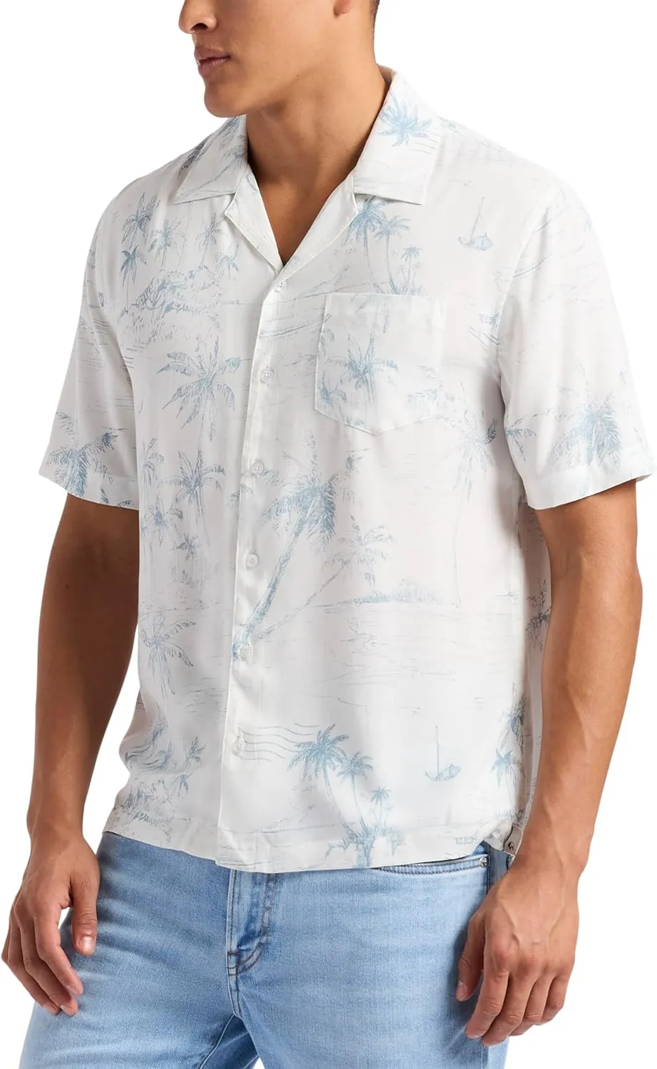 Buffalo David Bitton Men's Short Sleeve Printed Sandro Button Down Relaxed Shirt