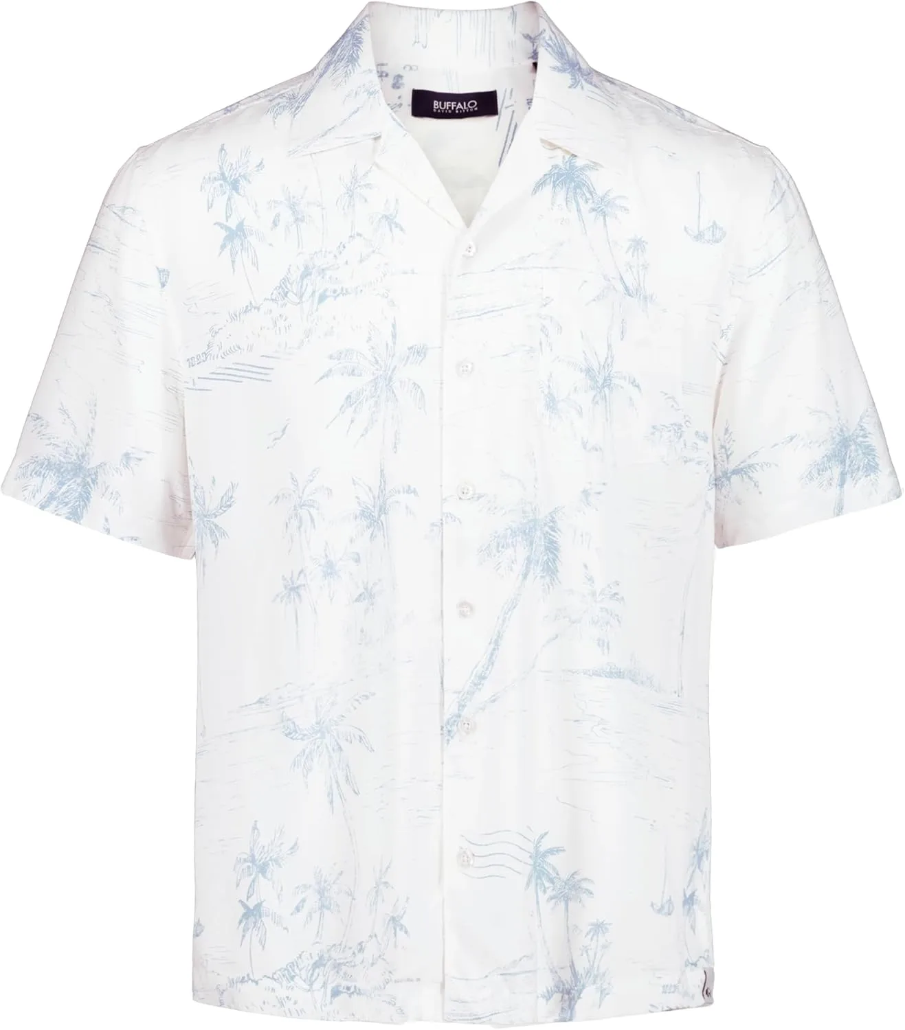 Buffalo David Bitton Men's Short Sleeve Printed Sandro Button Down Relaxed Shirt