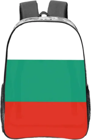 Bulgarian Flag Transparent Backpack-16-Inch Pvc Clear Backpack With Side Pockets,Black