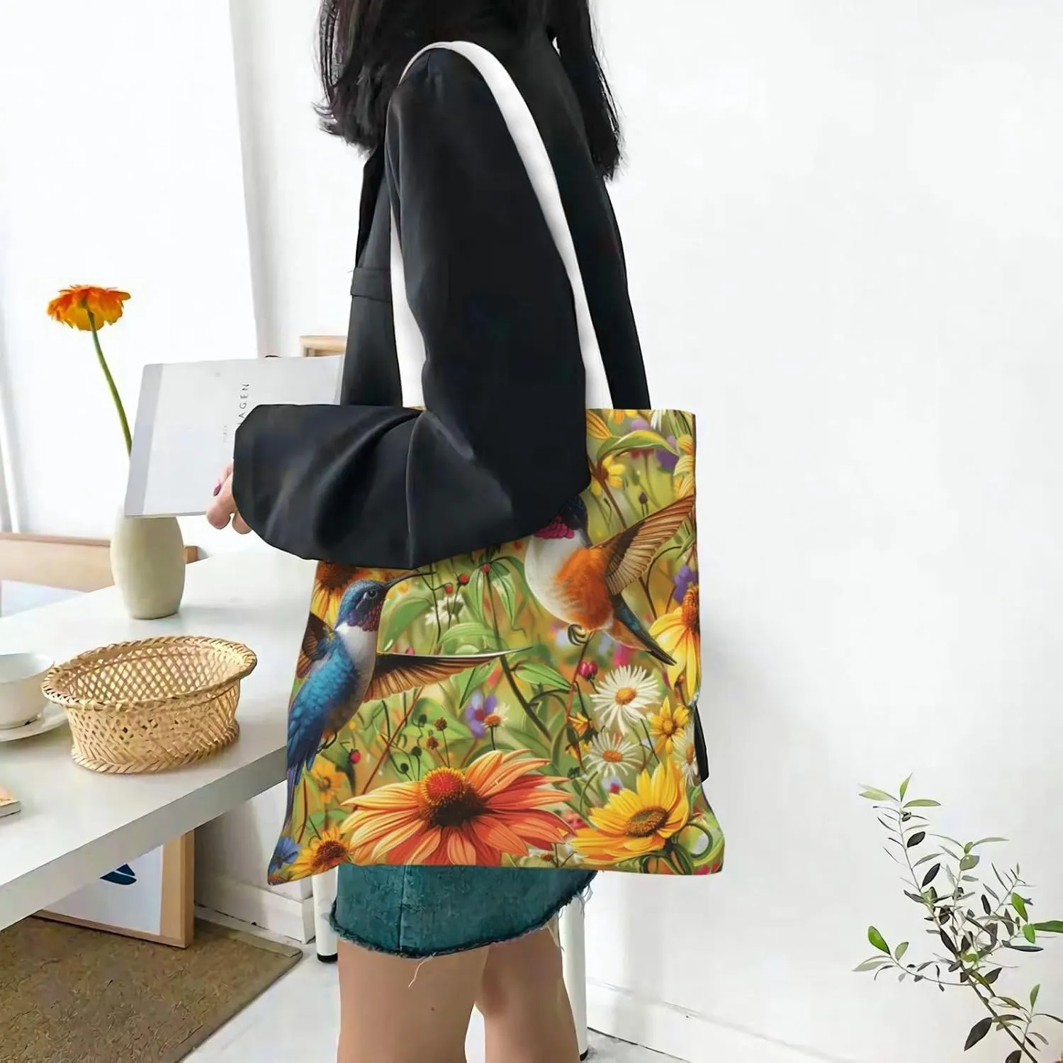 Butterfly Glitter Tote Bag Reusable Shoulder Tote Bag For Women Lady Vacation, Shopping, Work