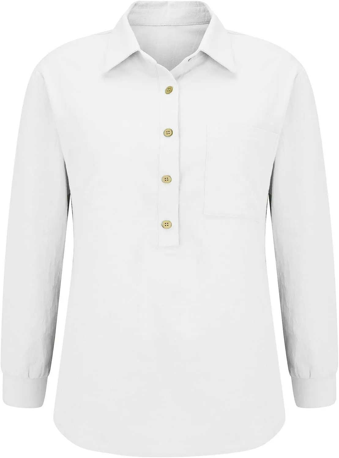 Button Down Shirts for Women Down Shirt Short Sleeve Cotton Linen Womens White Button Spring for