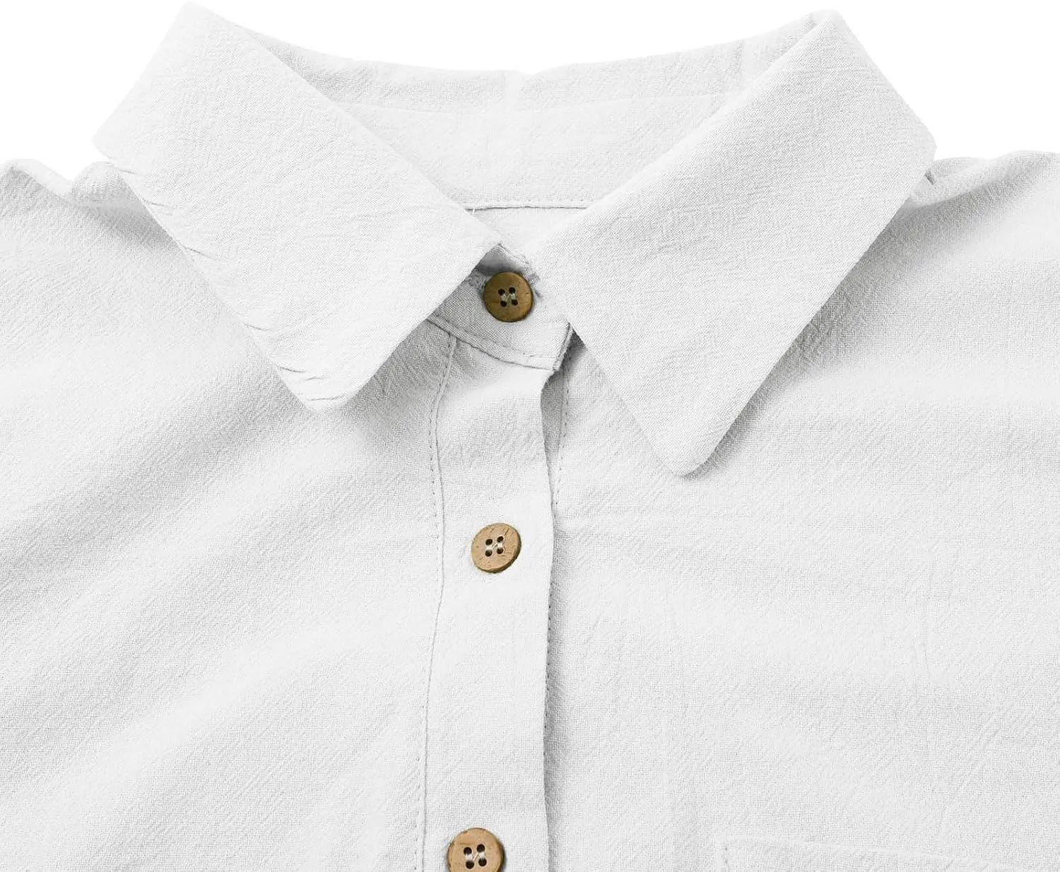 Button Down Shirts for Women Down Shirt Short Sleeve Cotton Linen Womens White Button Spring for