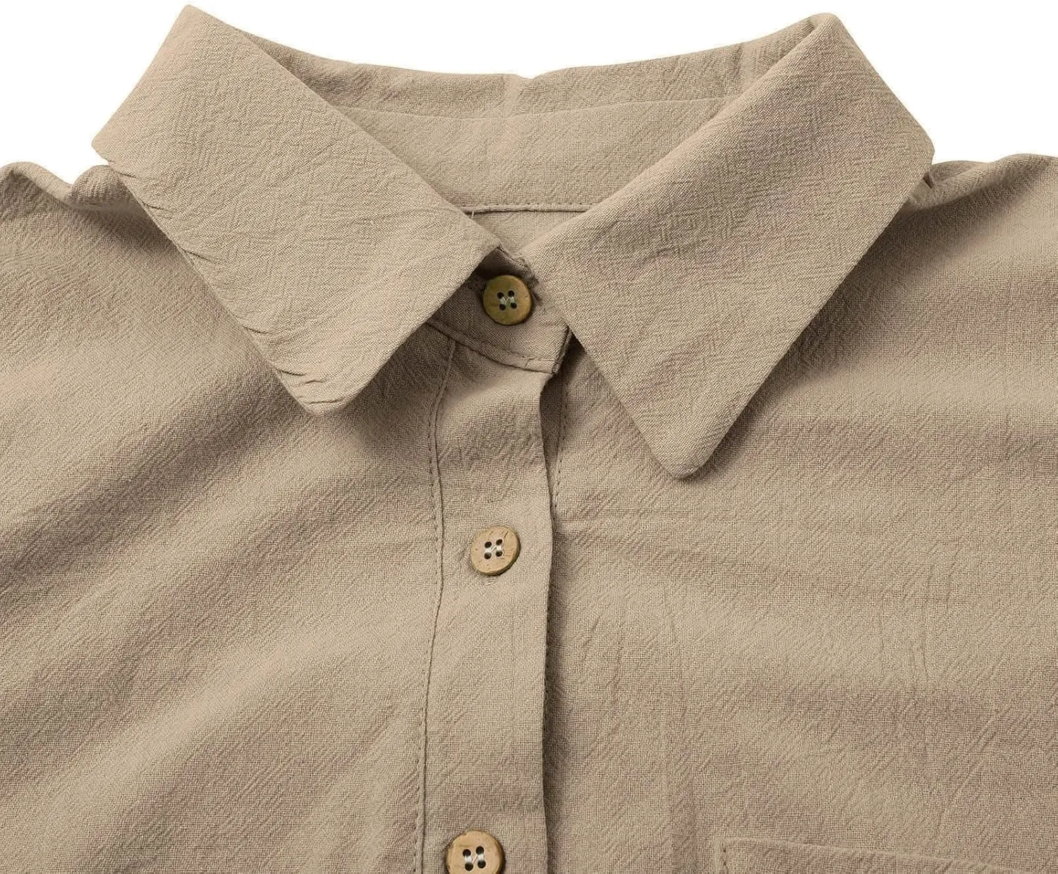 Button Down Shirts for Women Down Shirt Short Sleeve Cotton Linen Womens White Button Spring for