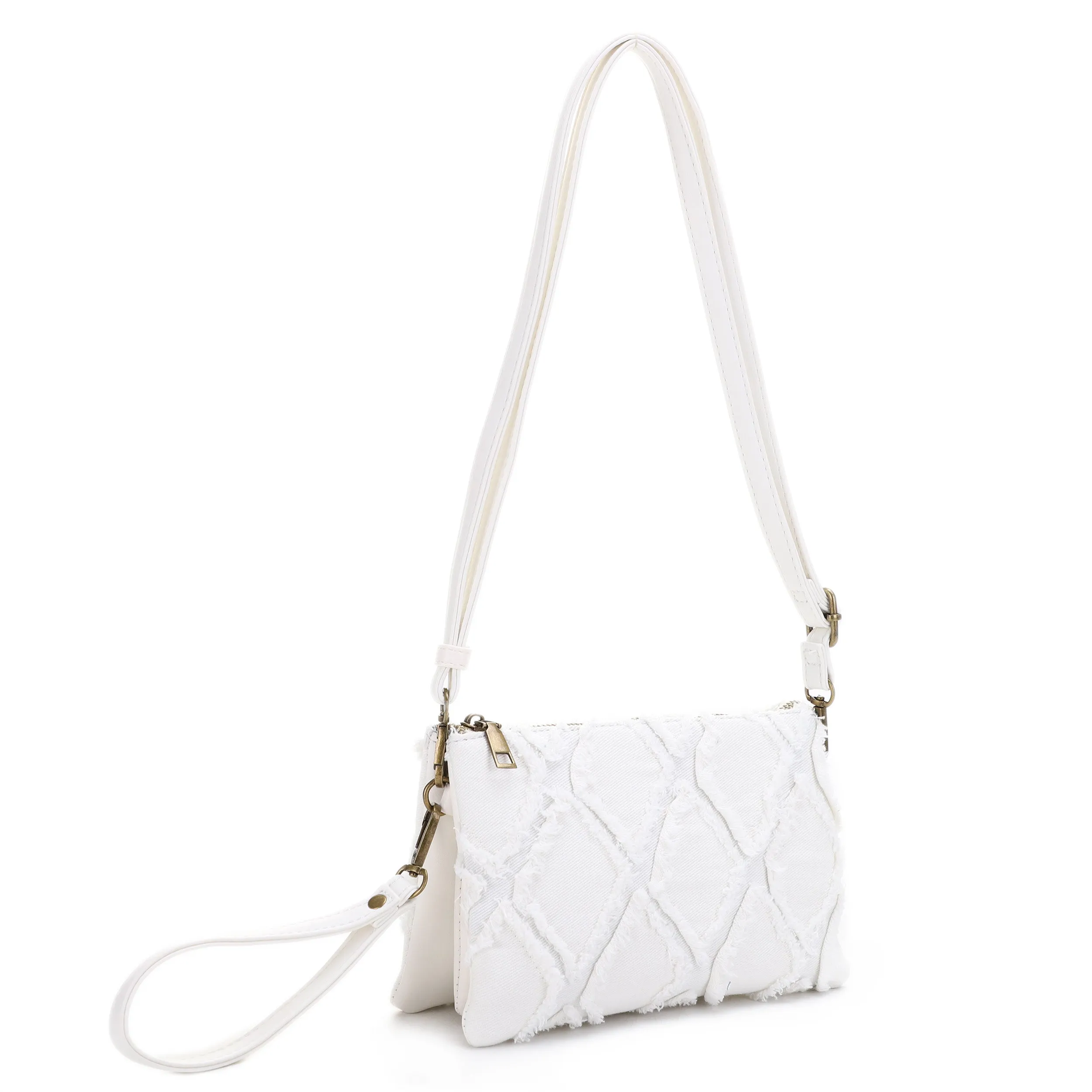 Callie Distressed Denim Crossbody