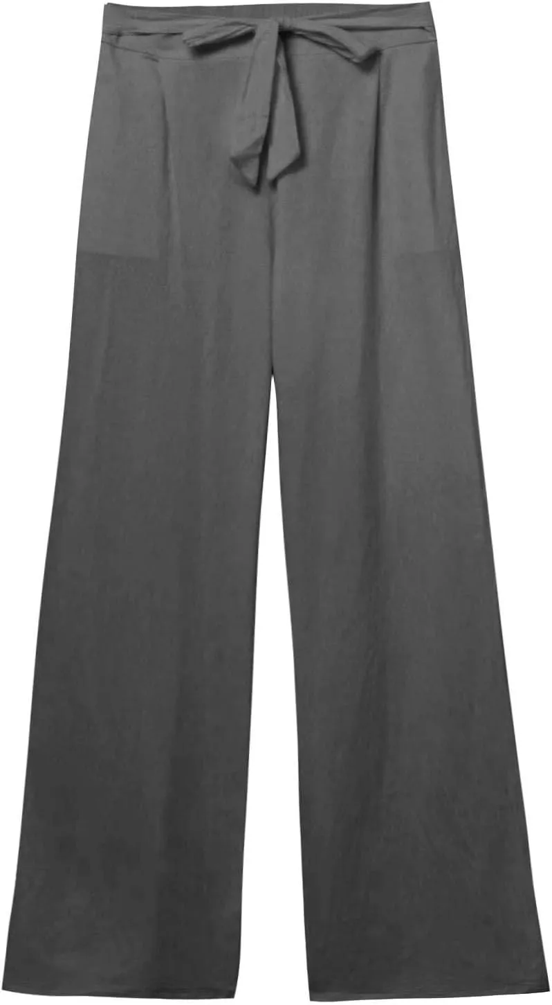 Capri Pants for Women Stretch Cotton Linen Bow Tie Solid Color Sweatpants Casual Fashion 2025 Capris with Pockets