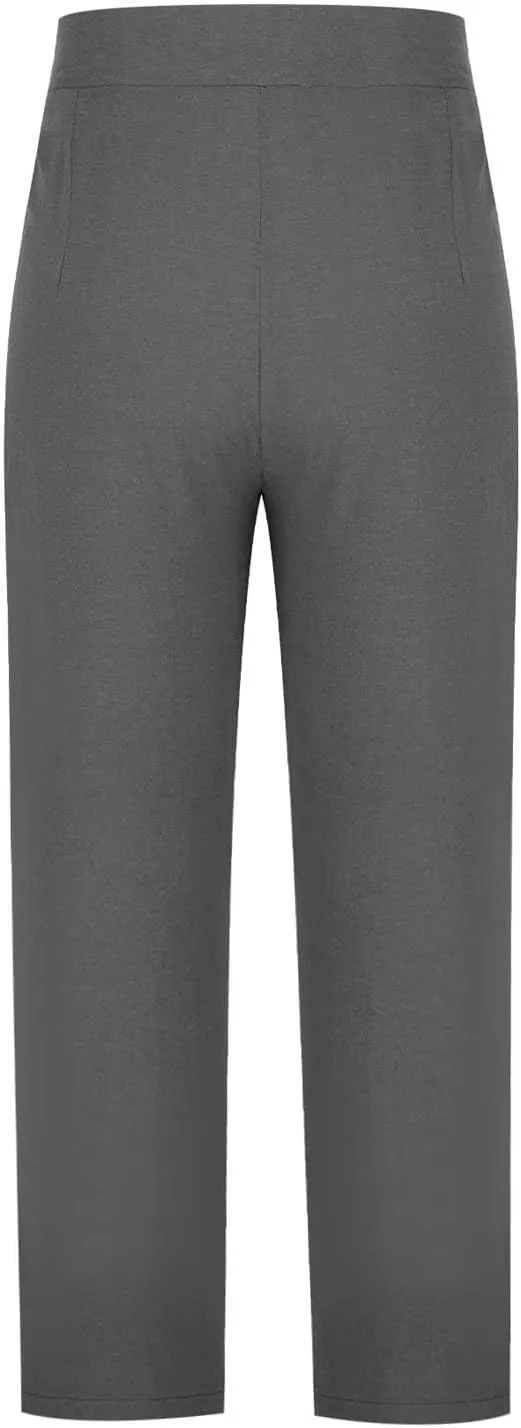Capri Pants for Women Stretch Cotton Linen Bow Tie Solid Color Sweatpants Casual Fashion 2025 Capris with Pockets