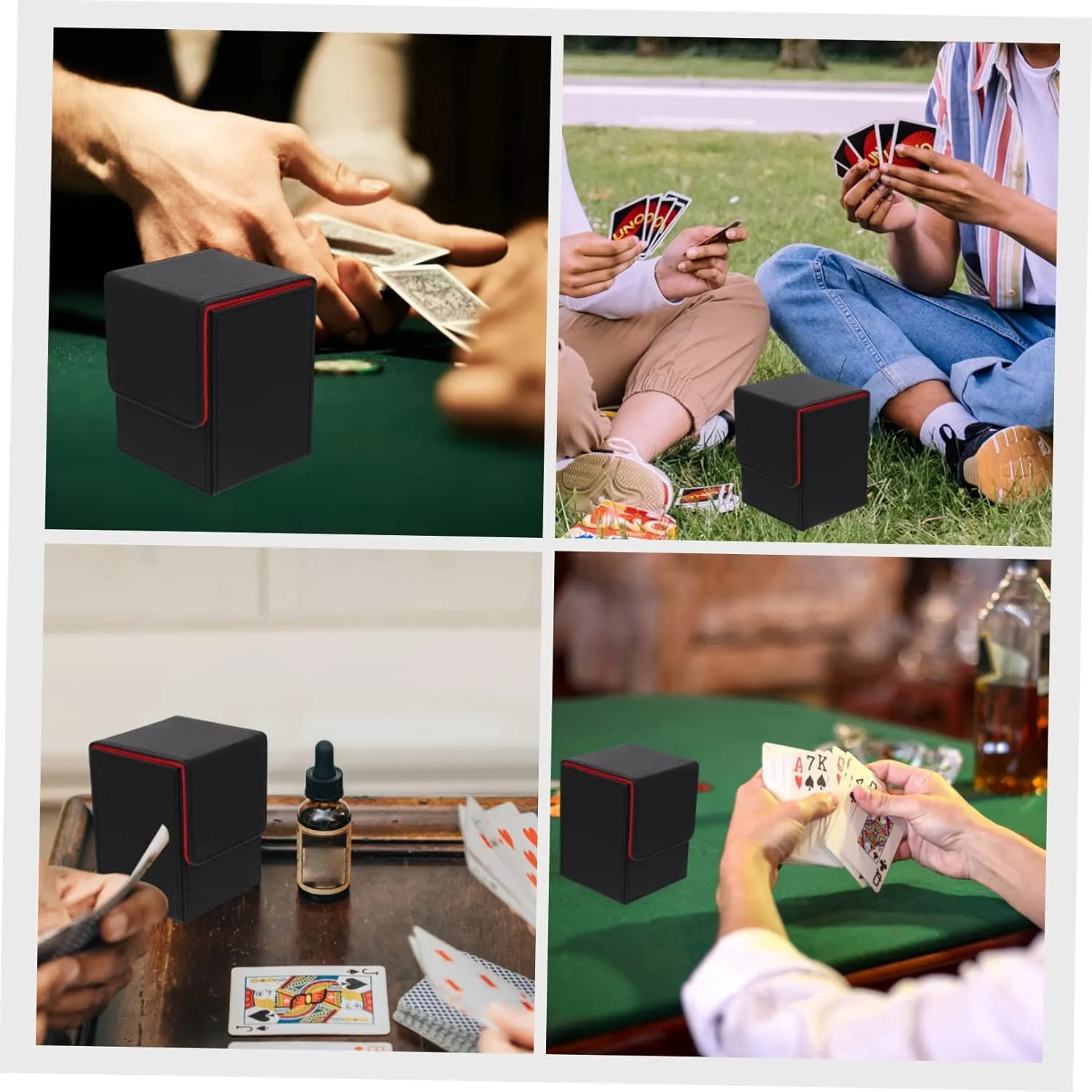 Card Storage Box Label Trading Card Storage Boxes Pu Leather Case for Home Desktop Cards Organizer Safe Material