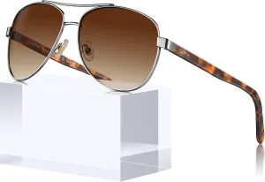 CARFIA Polarized Sunglasses for Women UV Protection Acetate Arms Metal Frame Woman's Shades CA3216