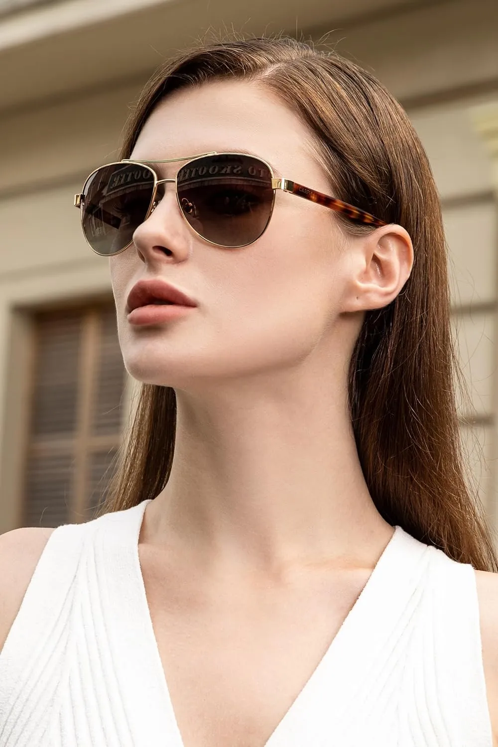 CARFIA Polarized Sunglasses for Women UV Protection Acetate Arms Metal Frame Woman's Shades CA3216