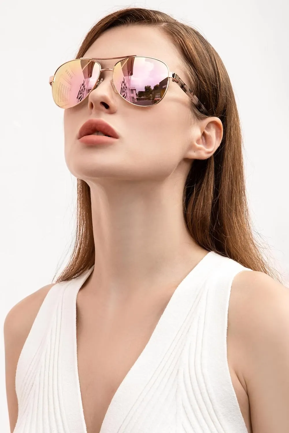 CARFIA Polarized Sunglasses for Women UV Protection Acetate Arms Metal Frame Woman's Shades CA3216