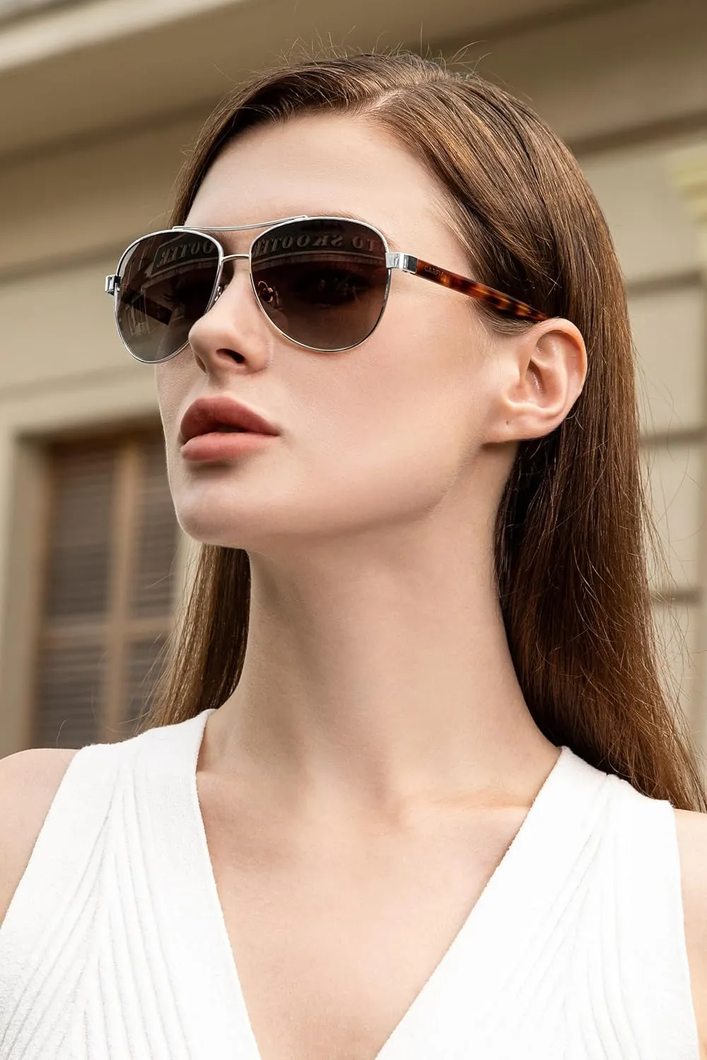 CARFIA Polarized Sunglasses for Women UV Protection Acetate Arms Metal Frame Woman's Shades CA3216
