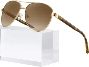 CARFIA Polarized Sunglasses for Women UV Protection Acetate Arms Metal Frame Woman's Shades CA3216