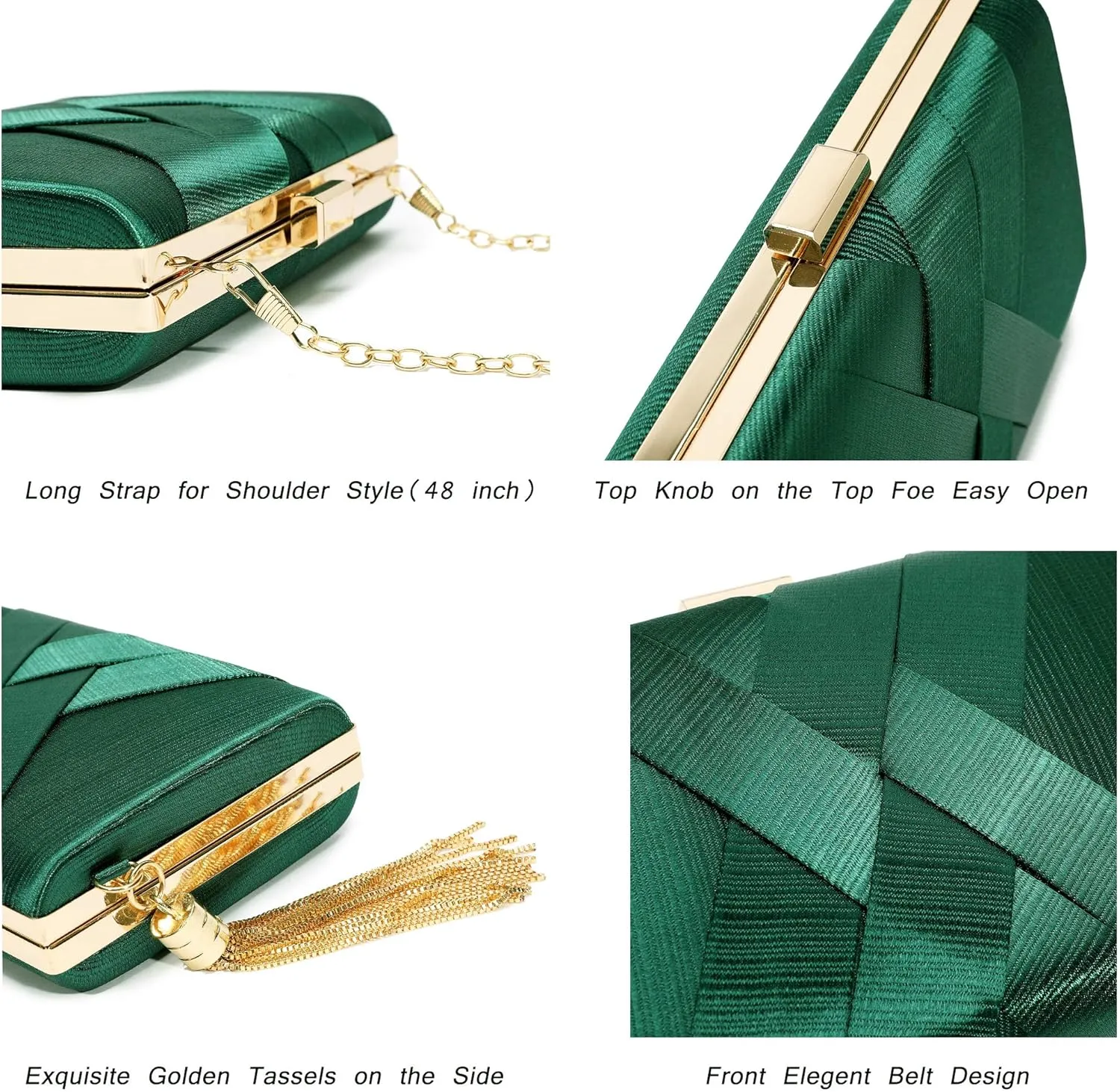 CARIEDO Women's Evening Handbag Clutch Bridal Purse for Wedding Prom Night Out Party