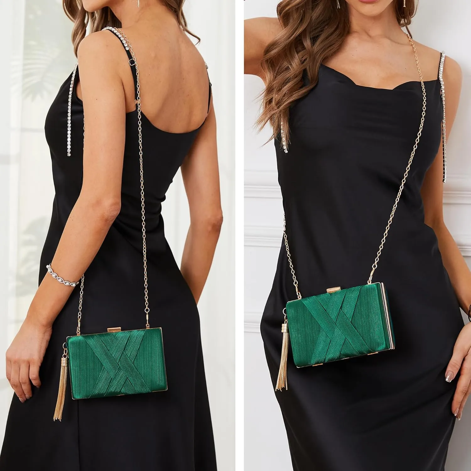 CARIEDO Women's Evening Handbag Clutch Bridal Purse for Wedding Prom Night Out Party