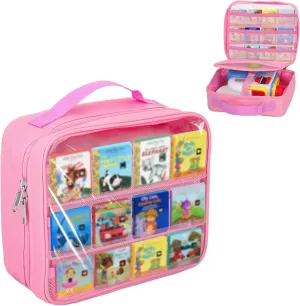 Carrying Case Compatible with Little Tikes Story Dream Machine Books Starter Set,Portable Storage Bag with Handle for Storytime,Little Golden Book,Little Puppy Character (Pink)