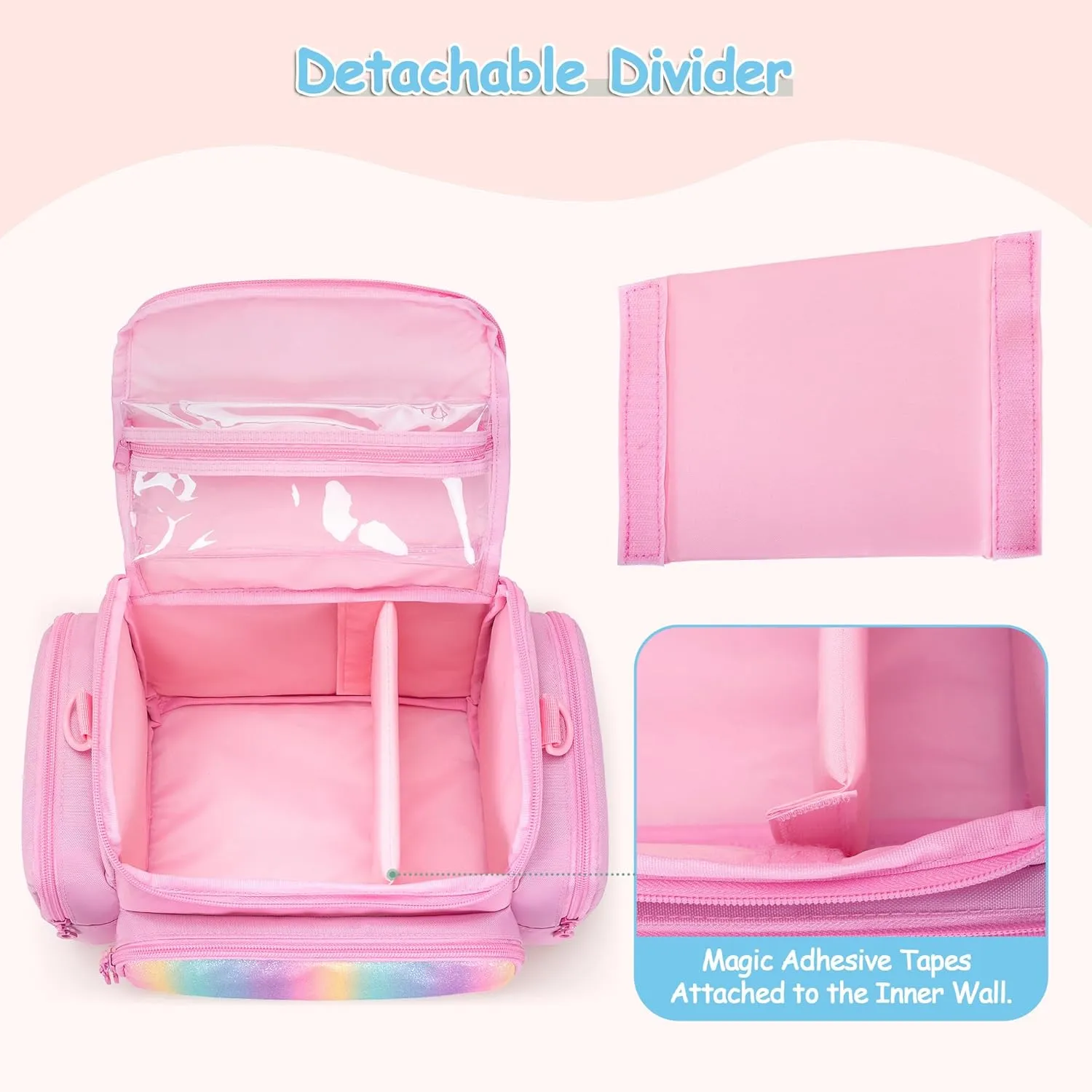 Carrying Case Compatible with Toniebox, Portable Bag for Audio Player Starter Set, Storage Travel Case for Charging Station Headphone, with Shoulder Strap and Handle, Pink, Patented Design(Bag Only)