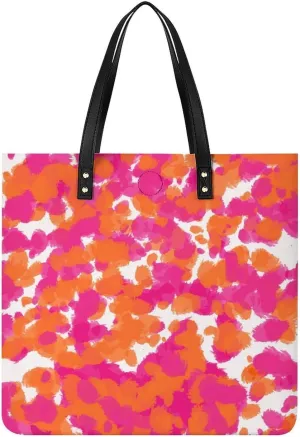 Cartoon Mushrooms Large Capacity Leather Handbag