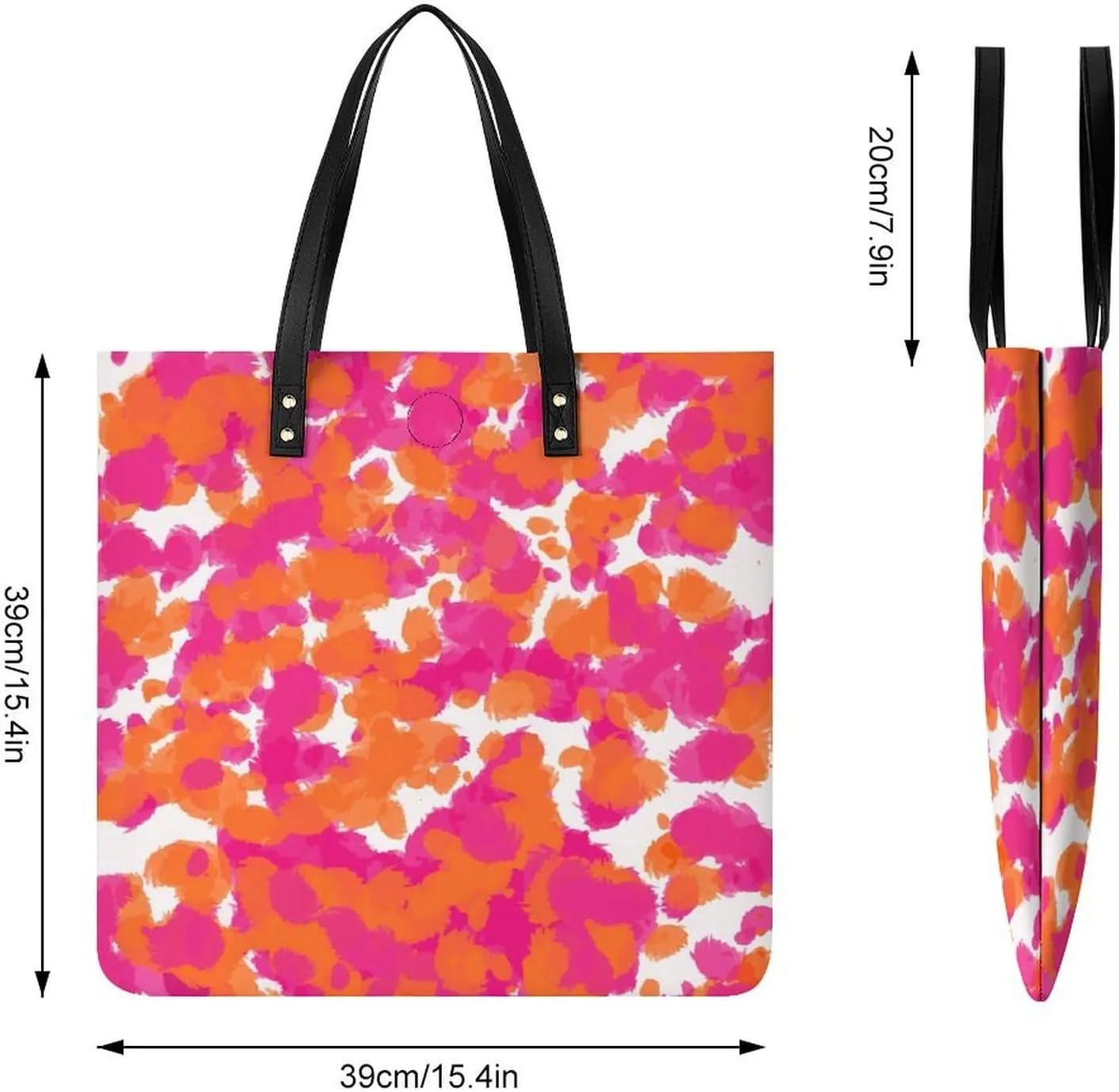 Cartoon Mushrooms Large Capacity Leather Handbag