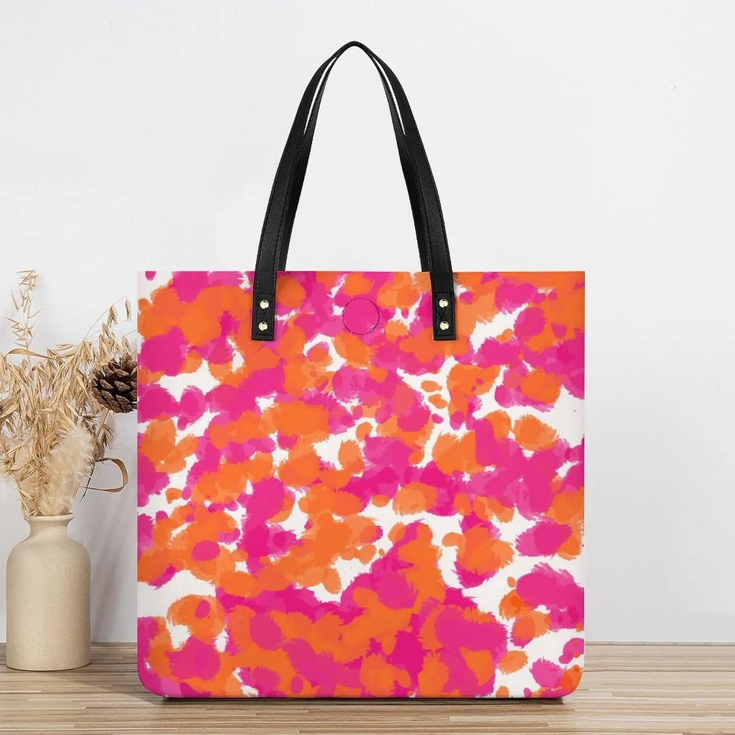 Cartoon Mushrooms Large Capacity Leather Handbag