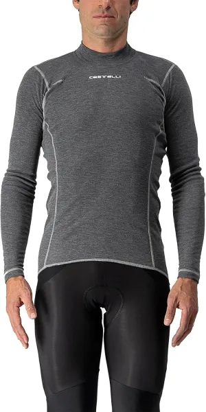 CASTELLI Men's Flanders Warm Long Sleeve Jersey, Fleece Crew Neck Base Layer for Road and Gravel Biking I Cycling