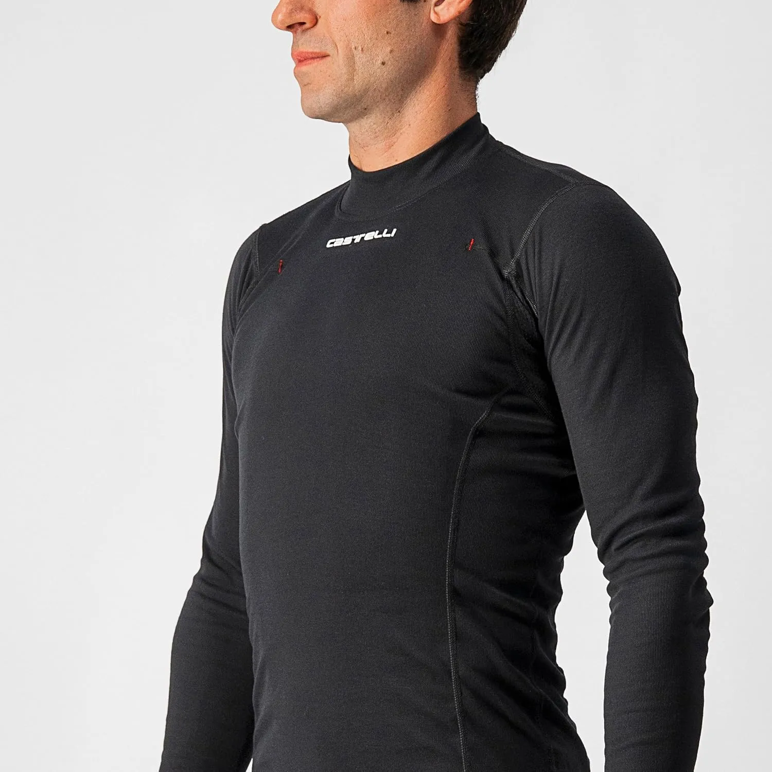 CASTELLI Men's Flanders Warm Long Sleeve Jersey, Fleece Crew Neck Base Layer for Road and Gravel Biking I Cycling