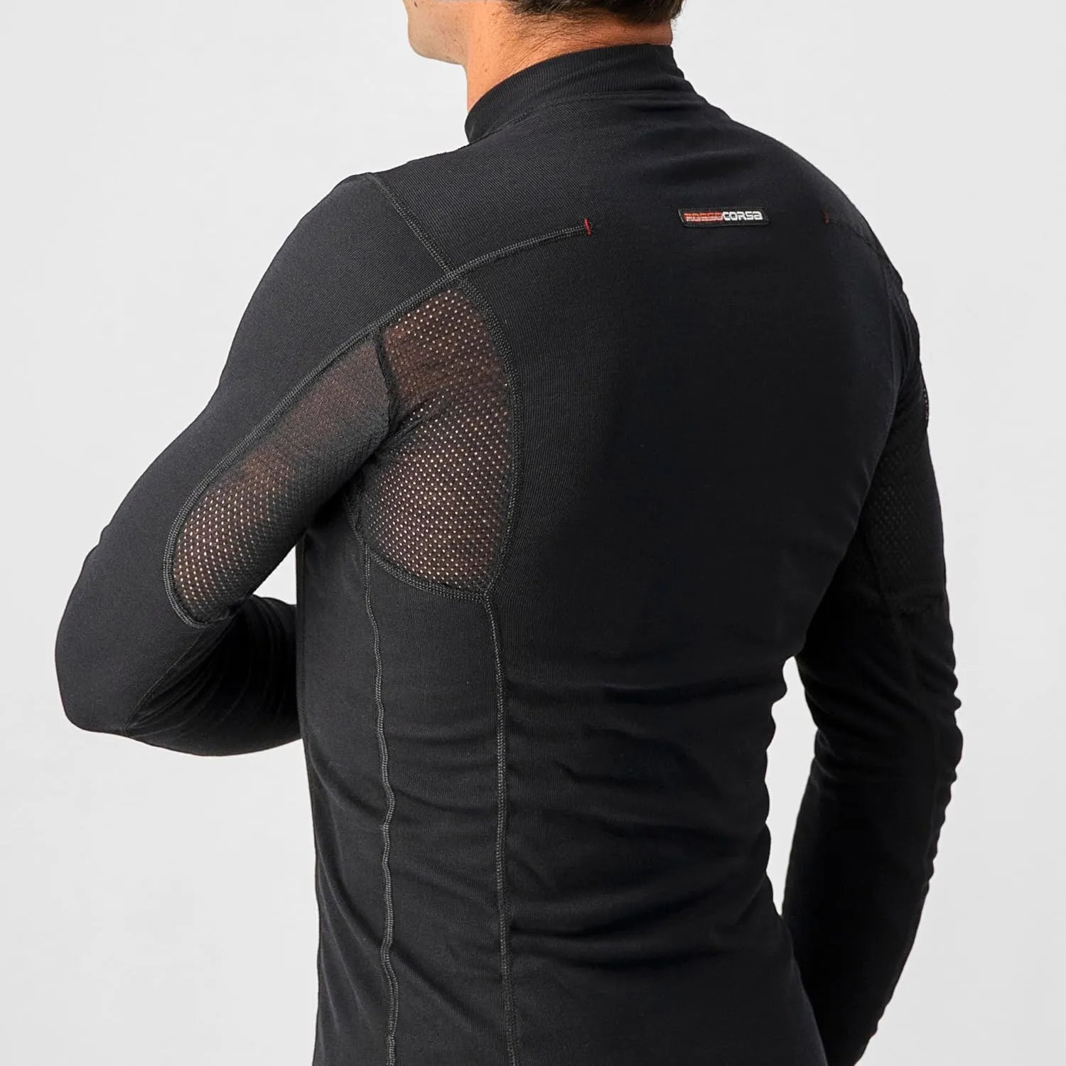 CASTELLI Men's Flanders Warm Long Sleeve Jersey, Fleece Crew Neck Base Layer for Road and Gravel Biking I Cycling