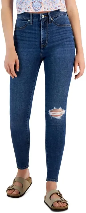 Celebrity Pink Womens Juniors Distressed Denim Skinny Jeans Blue 1, Lizbeth