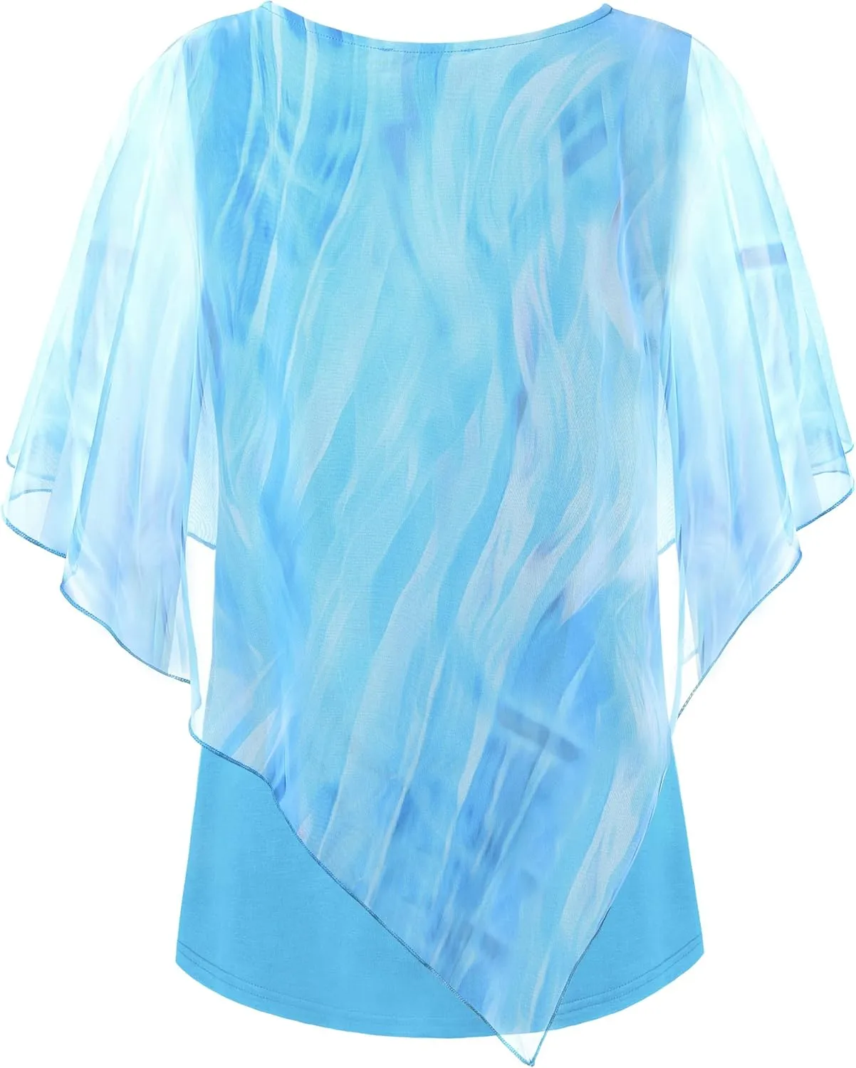 Cestyle Womens Flowy Blouses Dressy Casual Shirts Lightweight Mesh Poncho Tops