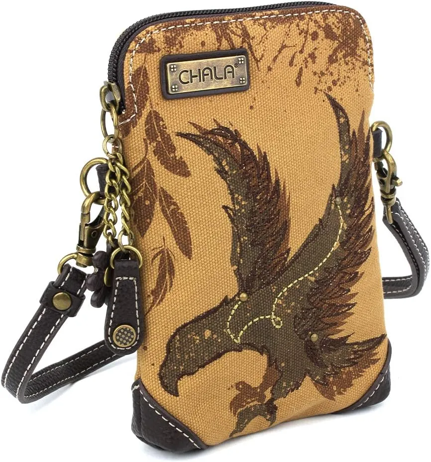 CHALA Canvas Crossbody Cell Phone Purse - Women Multicolor Handbag with Adjustable Strap