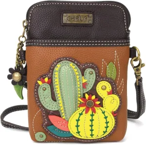 CHALA Cell Phone Crossbody Purse-Women PU Leather/Canvas Multicolor Handbag with Adjustable Strap