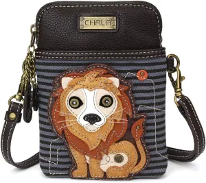 CHALA Cell Phone Crossbody Purse-Women PU Leather/Canvas Multicolor Handbag with Adjustable Strap