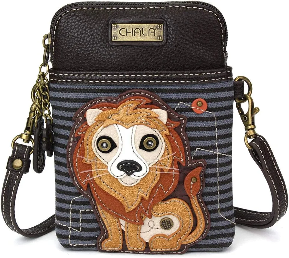 CHALA Cell Phone Crossbody Purse-Women PU Leather/Canvas Multicolor Handbag with Adjustable Strap