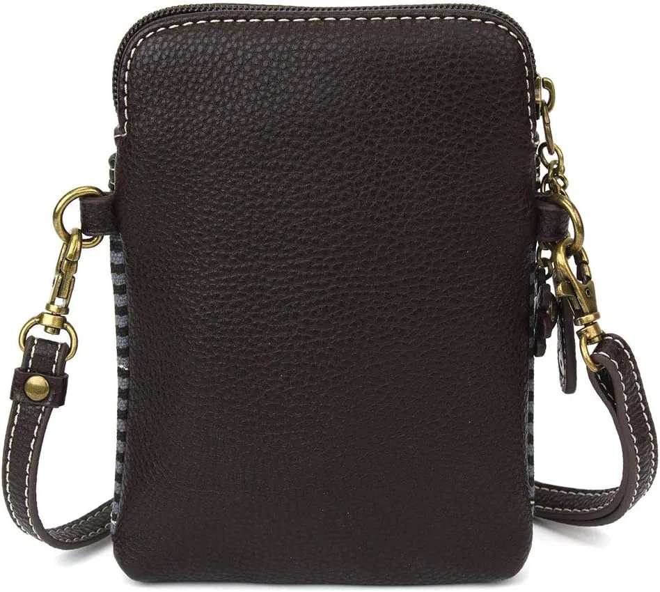 CHALA Cell Phone Crossbody Purse-Women PU Leather/Canvas Multicolor Handbag with Adjustable Strap