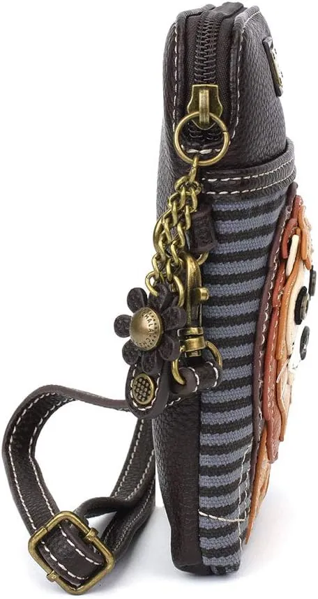 CHALA Cell Phone Crossbody Purse-Women PU Leather/Canvas Multicolor Handbag with Adjustable Strap