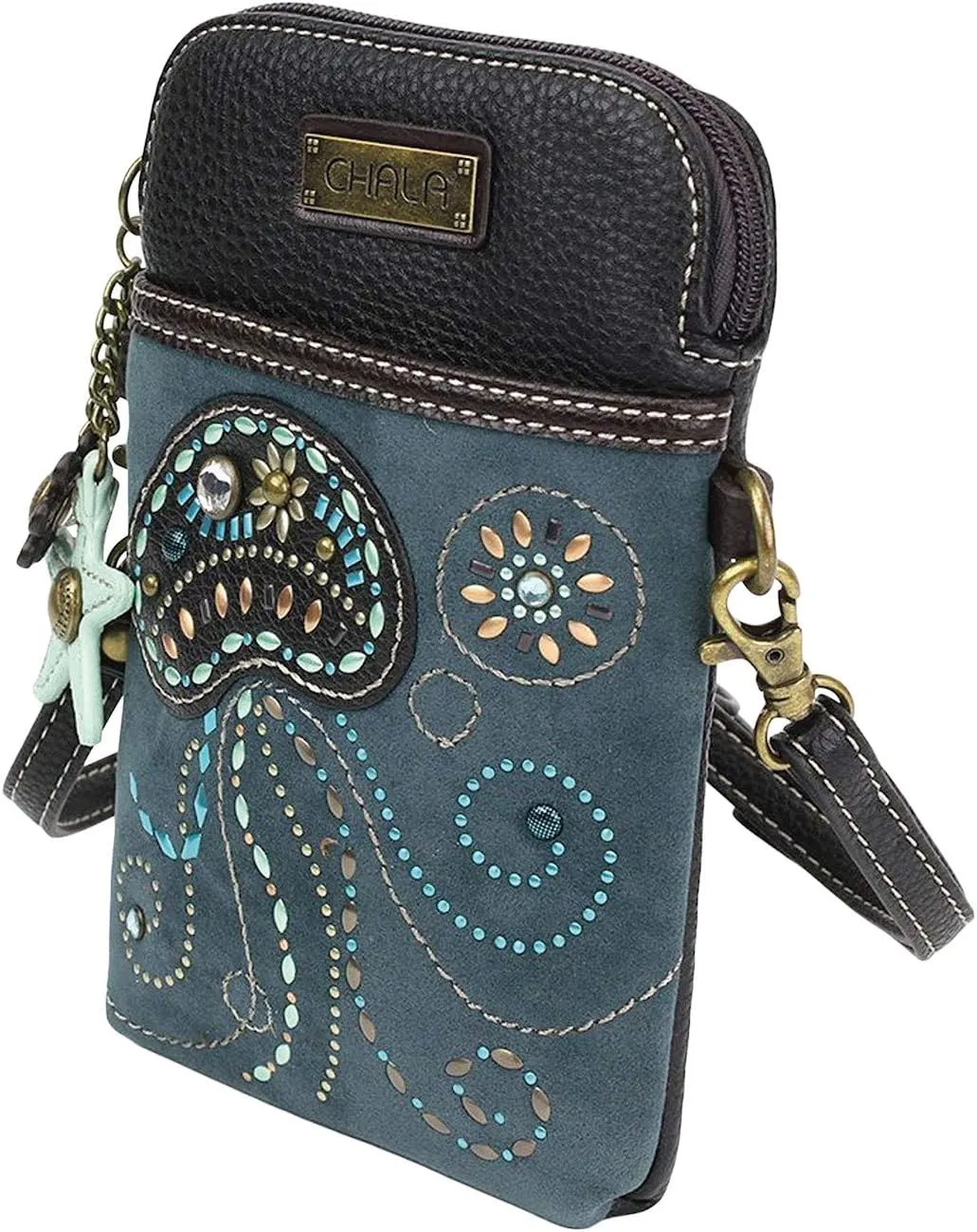 CHALA Dazzled Cell Phone Crossbody Purse-Women PU Leather Multicolor Handbag with Adjustable Strap