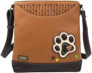 Chala Handbags Paw Print Sweet Messenger Bag Purse, Dog Mom Dog Lover