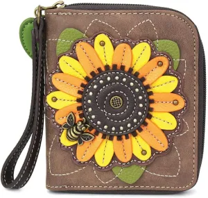 Chala Handbags Sunflower Zip-Around Wristlet Wallet