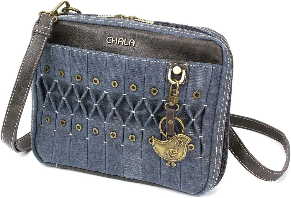 Chala Origami Xbody Crossbody Bag w/Metal Keychain (Baby Chick- Blue)