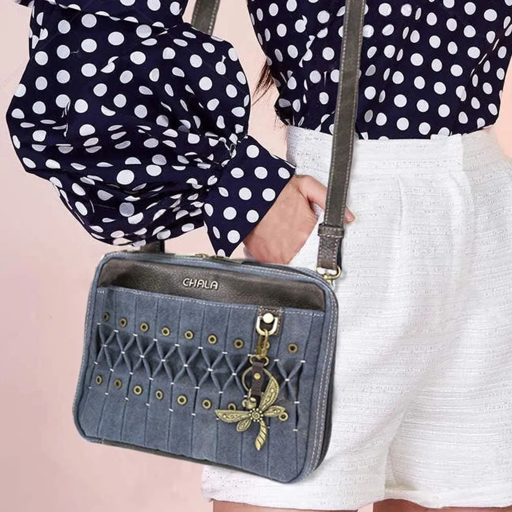 Chala Origami Xbody Crossbody Bag w/Metal Keychain (Baby Chick- Blue)