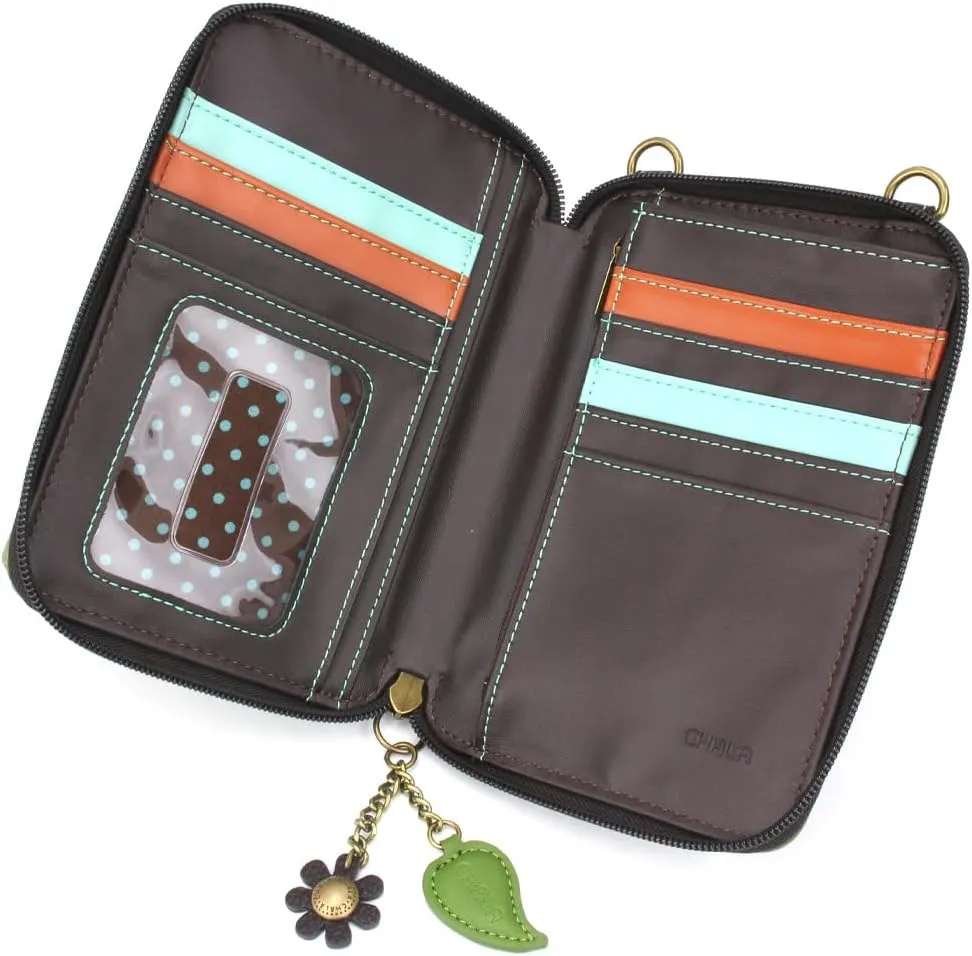 CHALA Wallet Crossbody Cell Phone Purse - Women Faux Leather Multicolor Handbag with Adjustable Strap